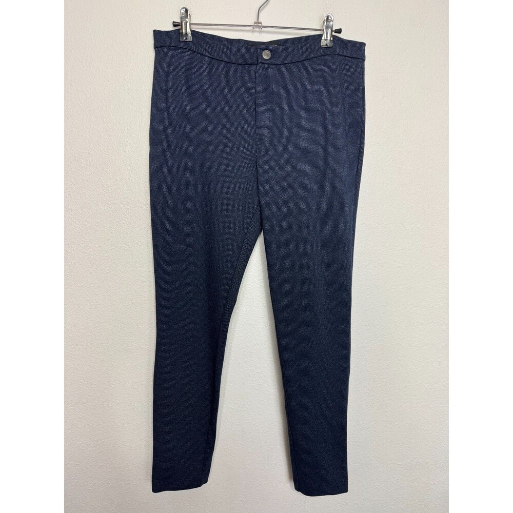 Banana Republic Size 8 Ponte Patterned Leggings Navy Blue Mid Rise Stretch